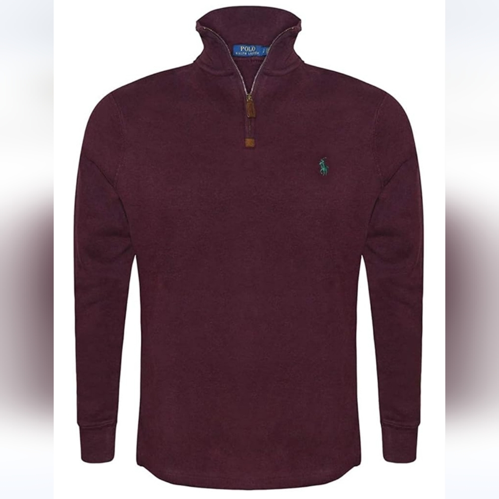 POLO RALPH LAUREN Men's Classic Estate-Rib Quarter-Zip Pullover Sweater Top XL